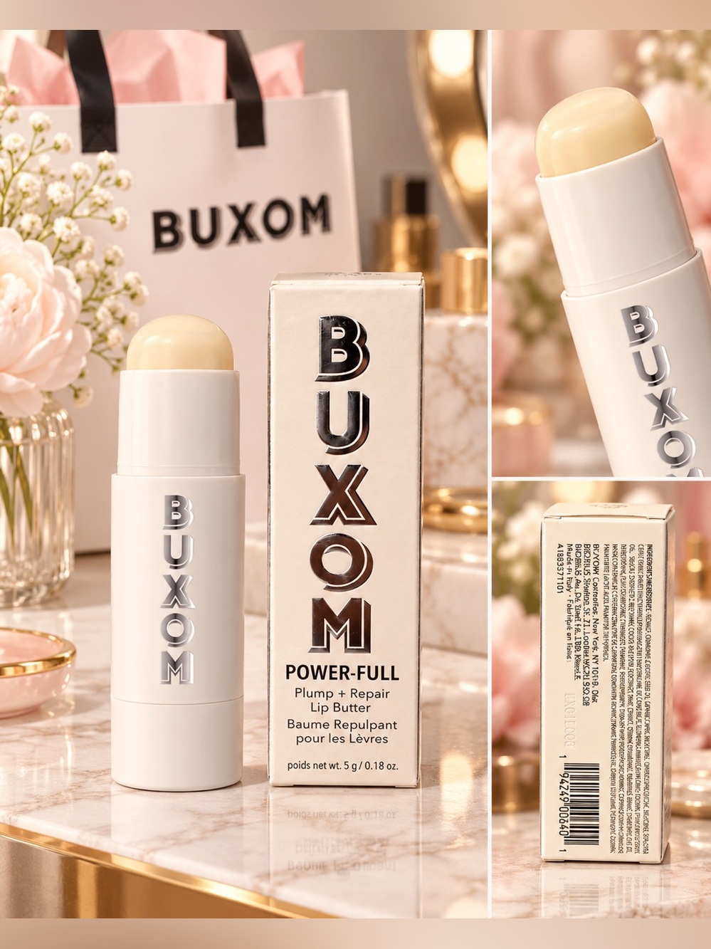 Buxom Power-Full Plump + Repair Lip Butter — Cream